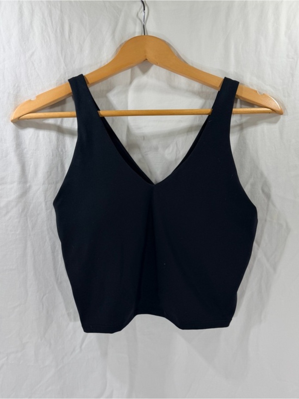 Black V-Neck Cropped Tank Top